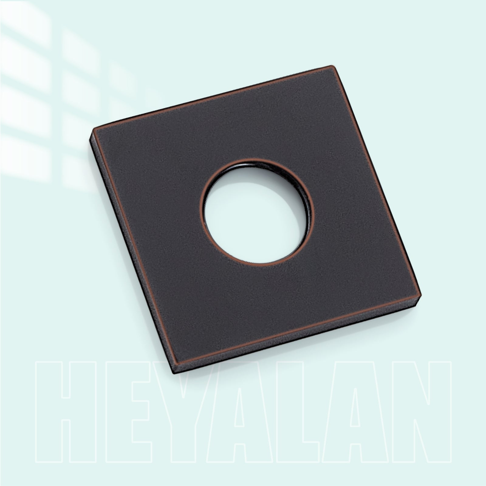 Heyalan Shower Arm Flange Plate, 1pc Modern Shower Escutcheon Cover Plate 2.5'', Universal Shower Head Arm Replacement Cover Plate, Square Escutcheon Wall Cover