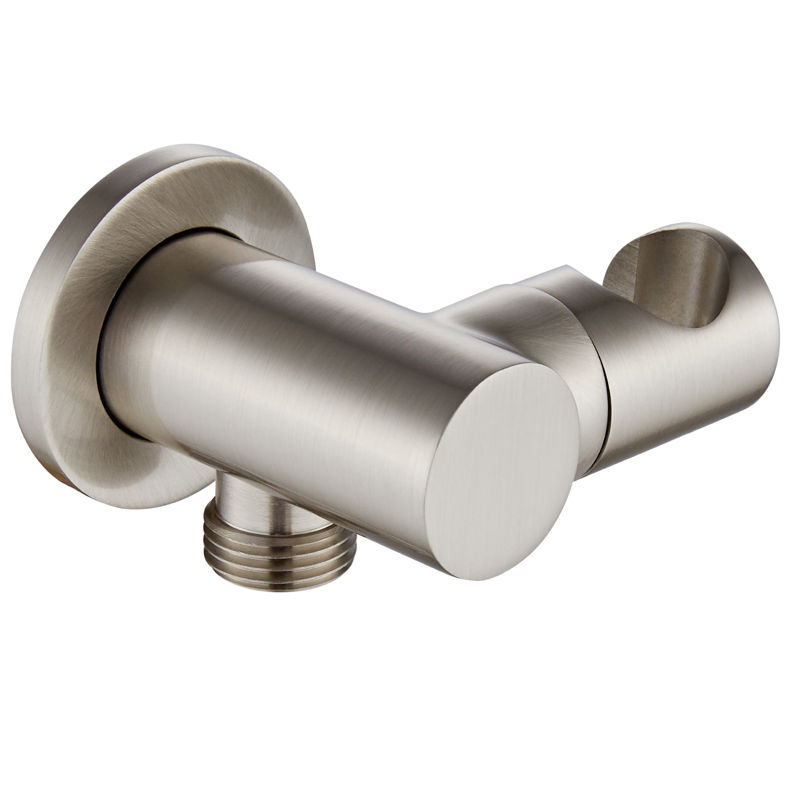 Shower Wand Holder with Round Cover Connecting Hose Shower Hand Bracket Wall Mount Shower Handheld Holder Heyalan Extension Arm Brass Contemporary Handheld Shower Holder