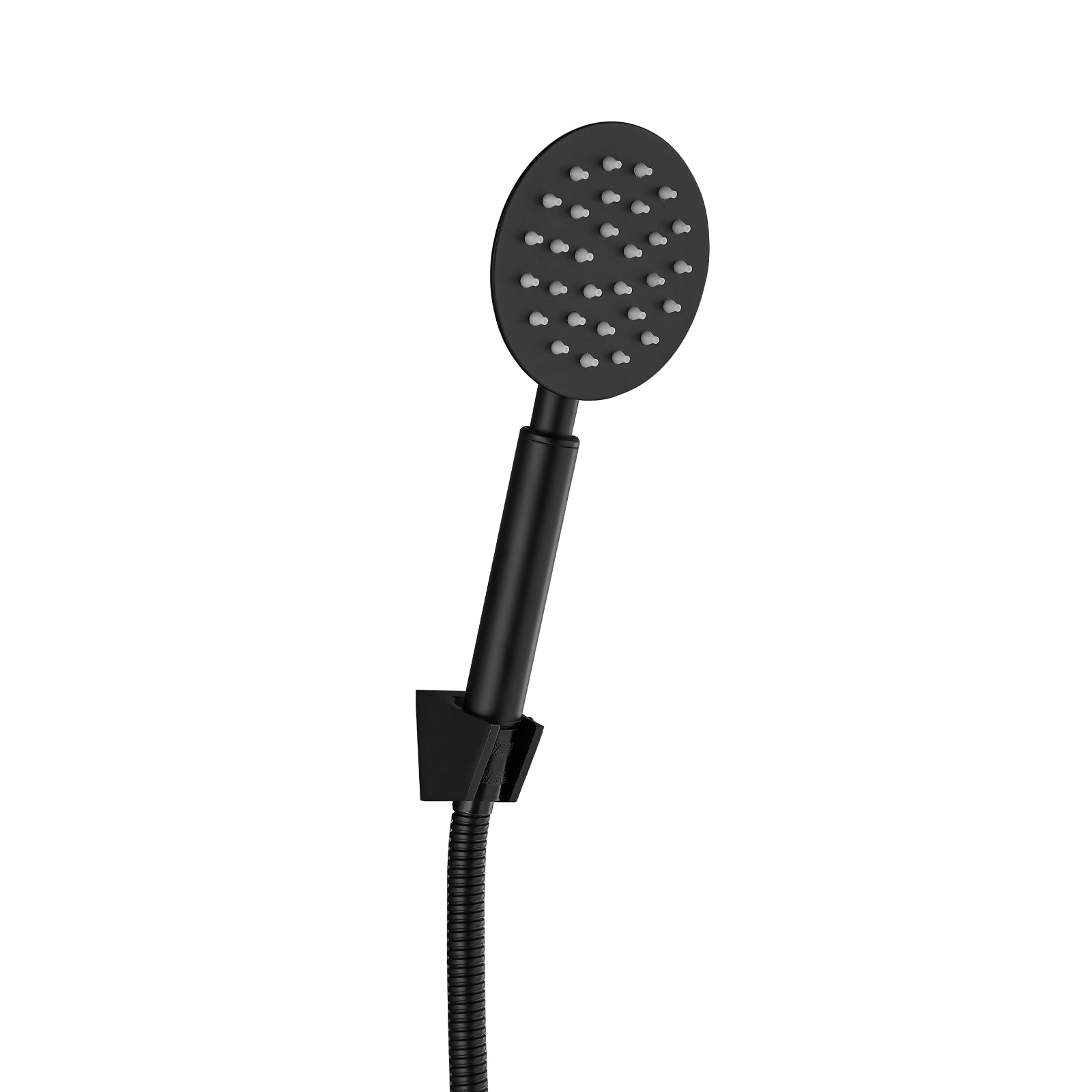 Heyalan Shower Wand Handheld Showerhead Wand Spray High Pressure Flow 1 Mode Hand Held Round SUS304 Sprayer Bathroom High Powerful Single Function Shower Head Bracket&Water Hose Include