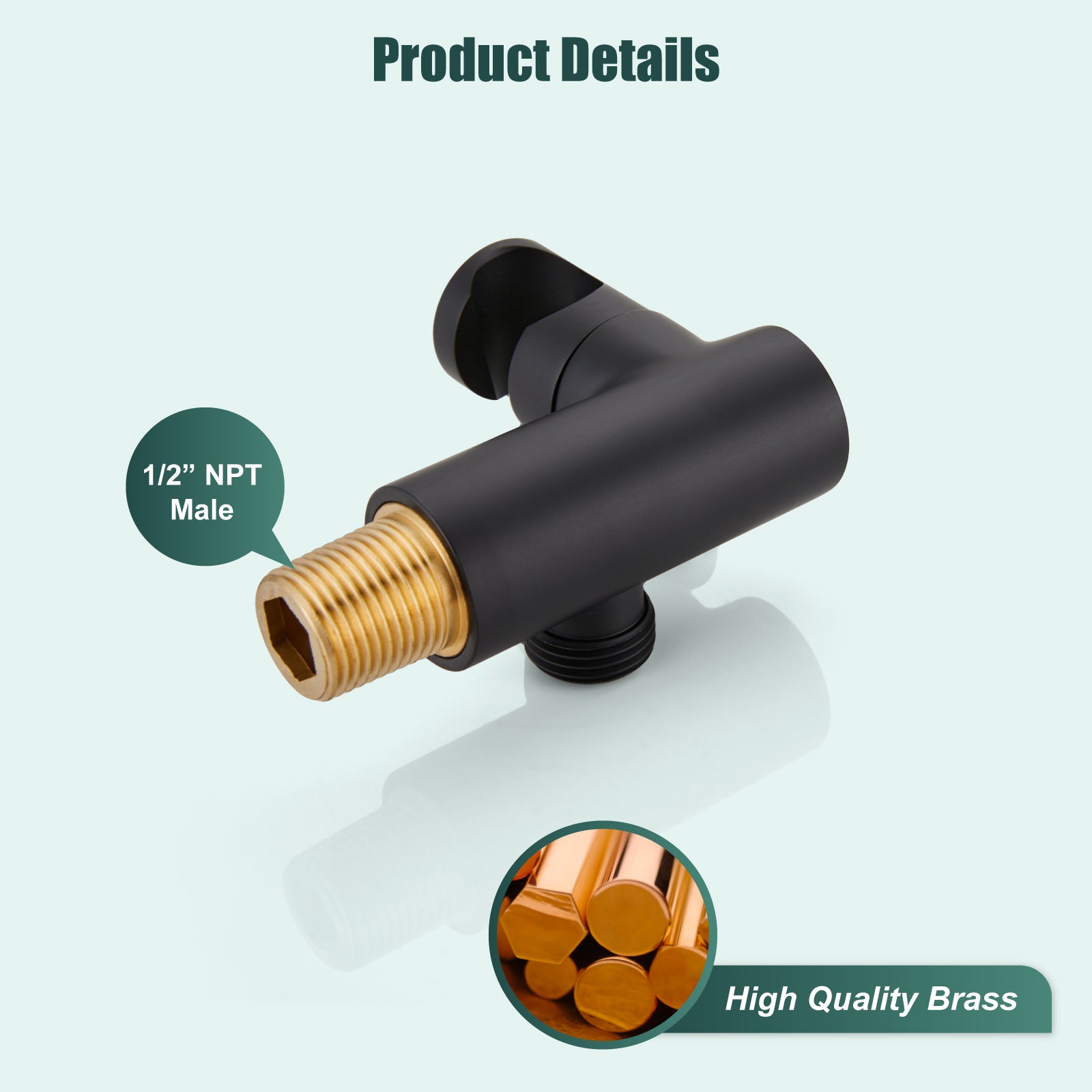 Shower Wand Holder with Round Cover Connecting Hose Shower Hand Bracket Wall Mount Shower Handheld Holder Heyalan Extension Arm Brass Contemporary Handheld Shower Holder