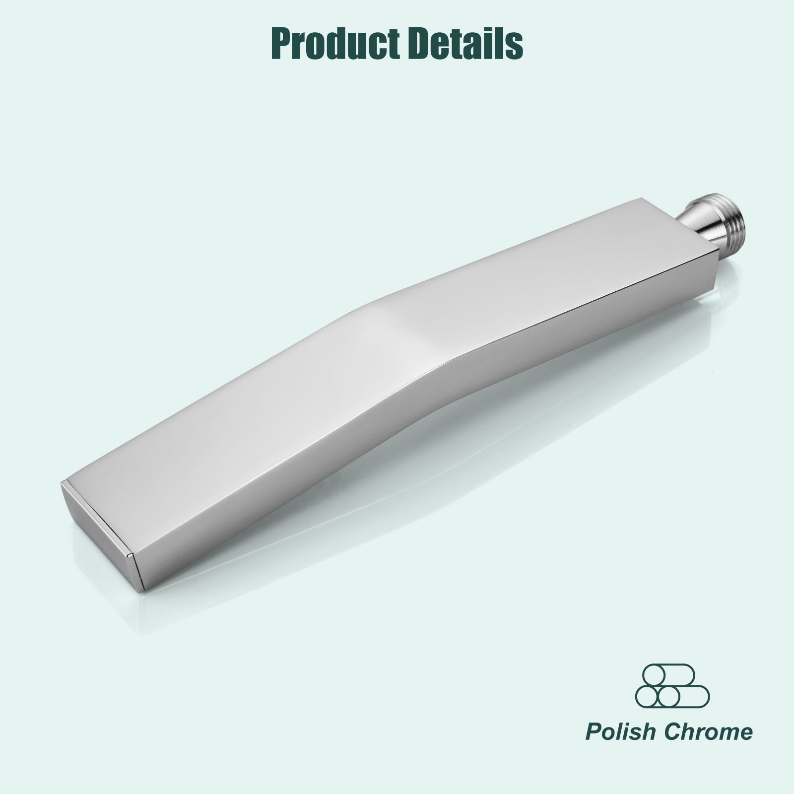 Heyalan SUS304 Stainless Steel Handheld Shower Wand Curved Single Function Handheld Shower High Pressure Luxury Hand Shower Set High Flow Rectangle Hand Shower Spray