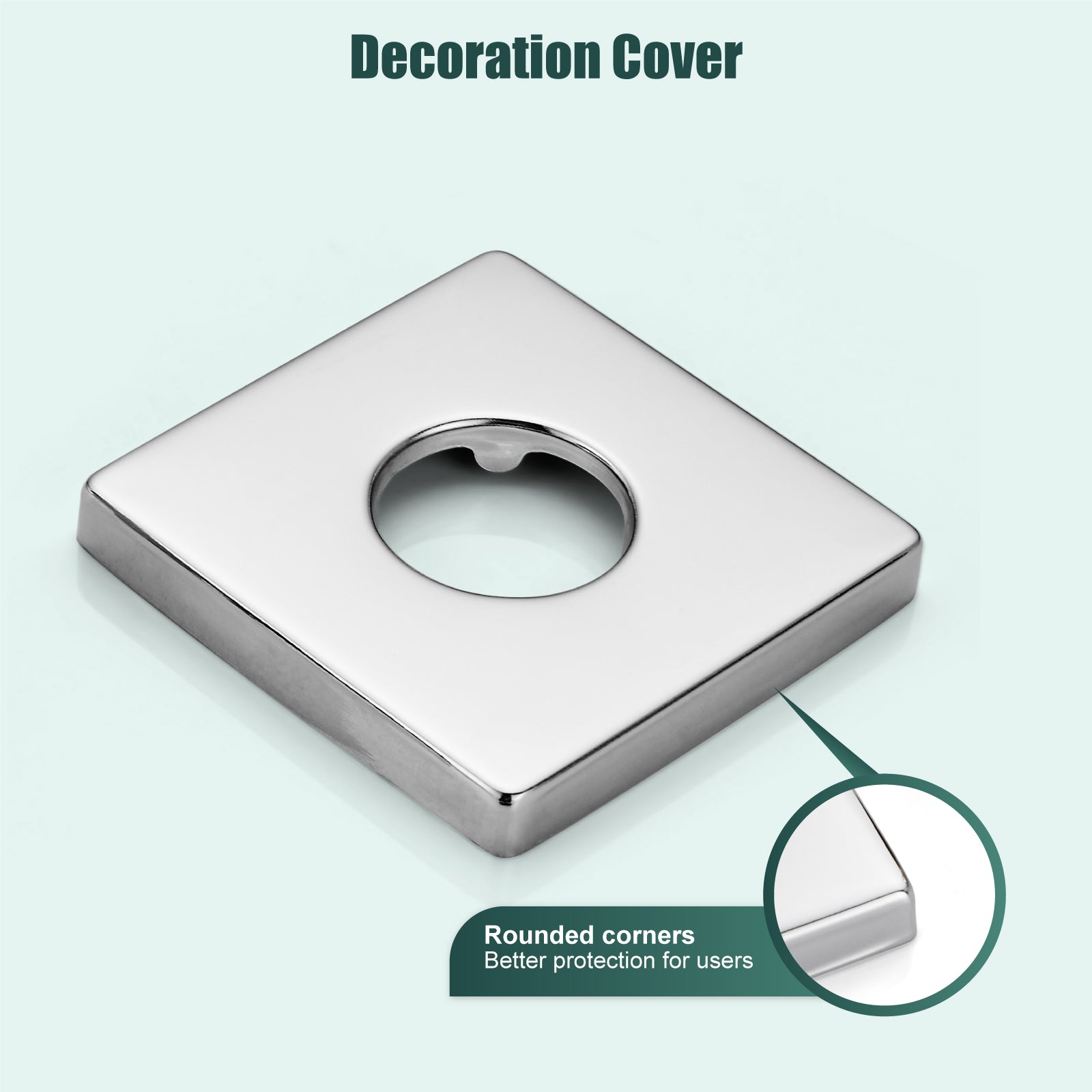 Shower Wand Bracket Supply Hose Connector Shower Hand Holder Wall Mount Handheld Arm Shower Hose Holder with a Square Cover Brass Heyalan Modern