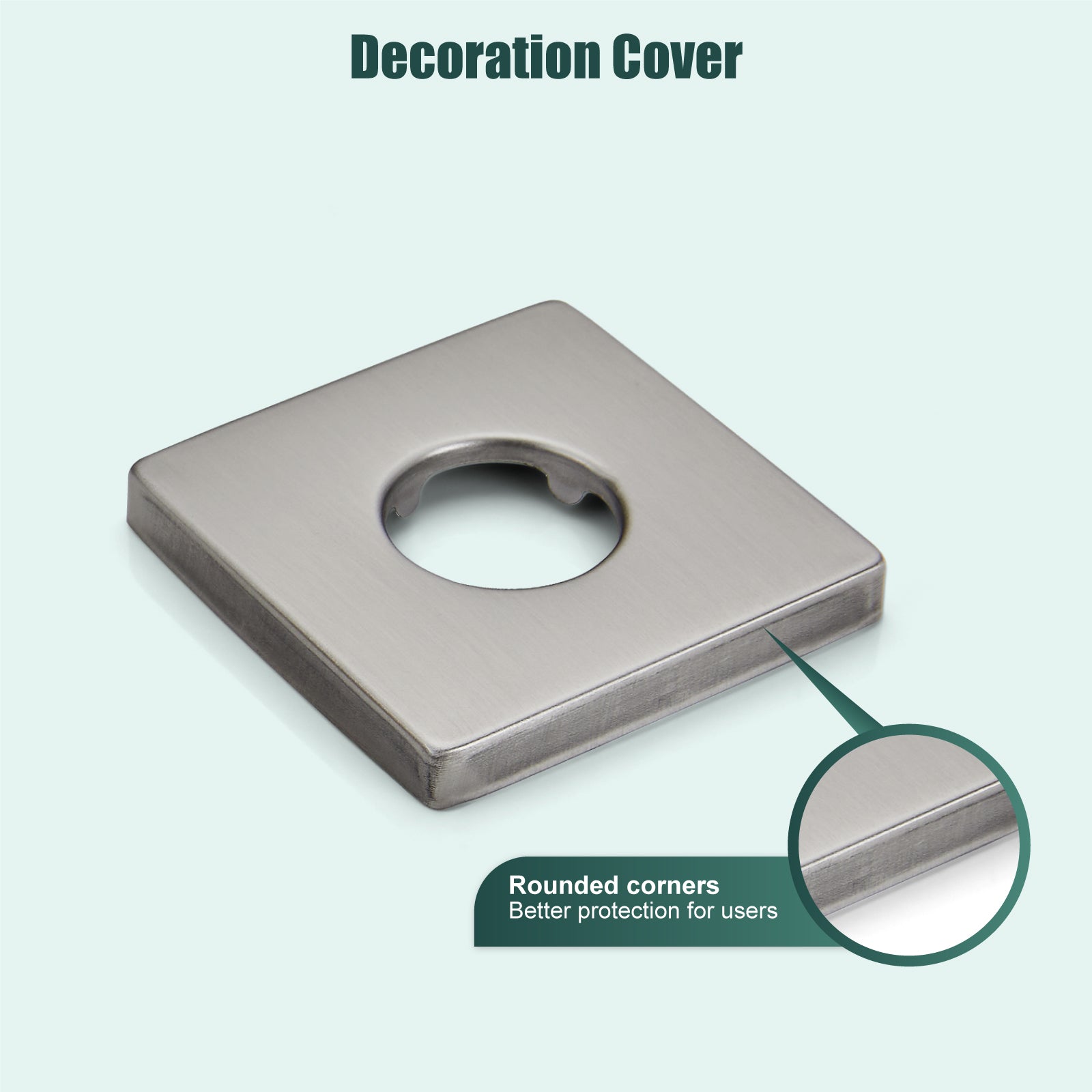 Shower Wand Bracket Supply Hose Connector Shower Hand Holder Wall Mount Handheld Arm Shower Hose Holder with a Square Cover Brass Heyalan Modern