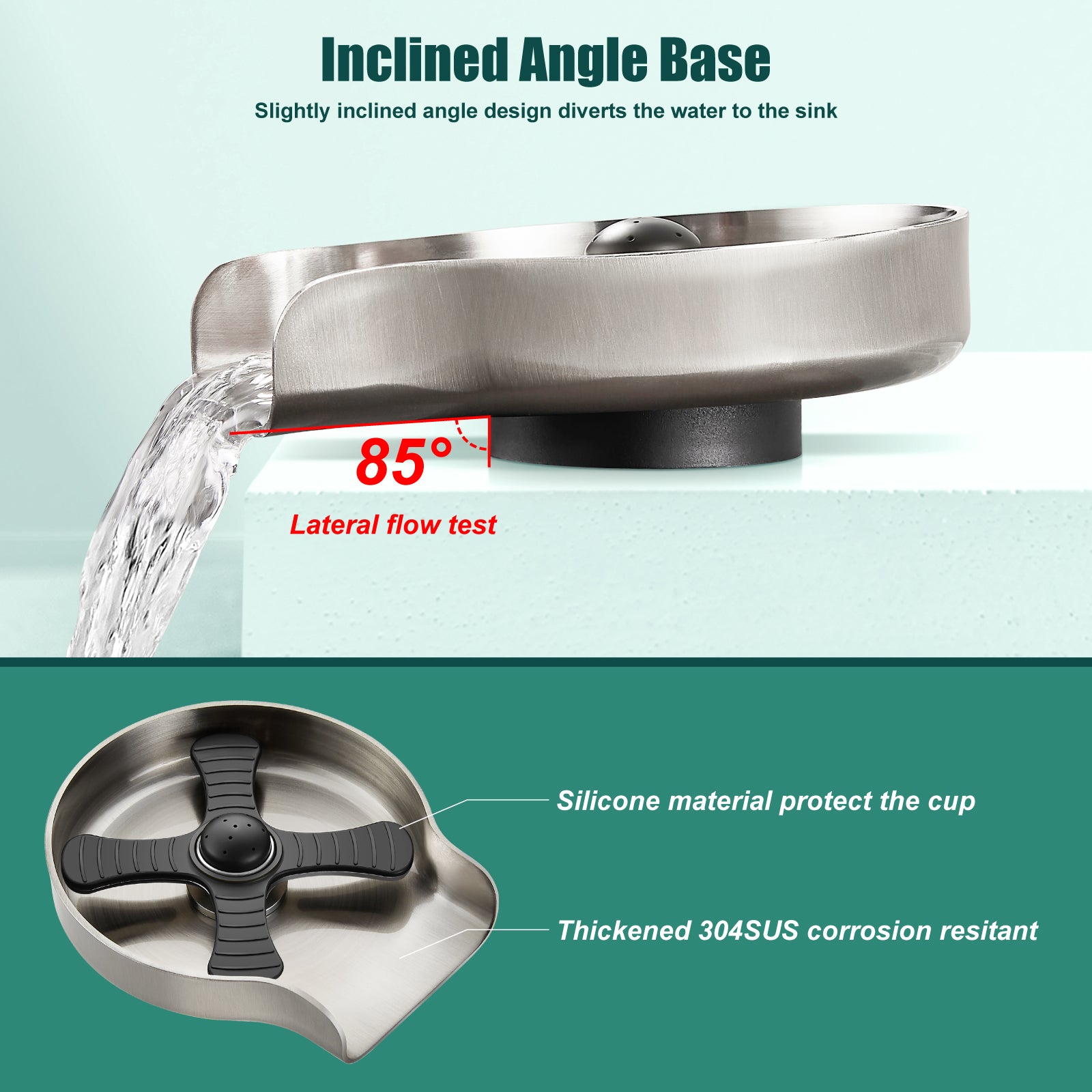 Heyalan Glass Rinser Cup Washer For Sink, Kitchen Bar Glass Washer Bottle Washer SUS304 Stainless Steel, Automatic Kitchen Sink Accessories for Wash Glass Cup Wine Cup