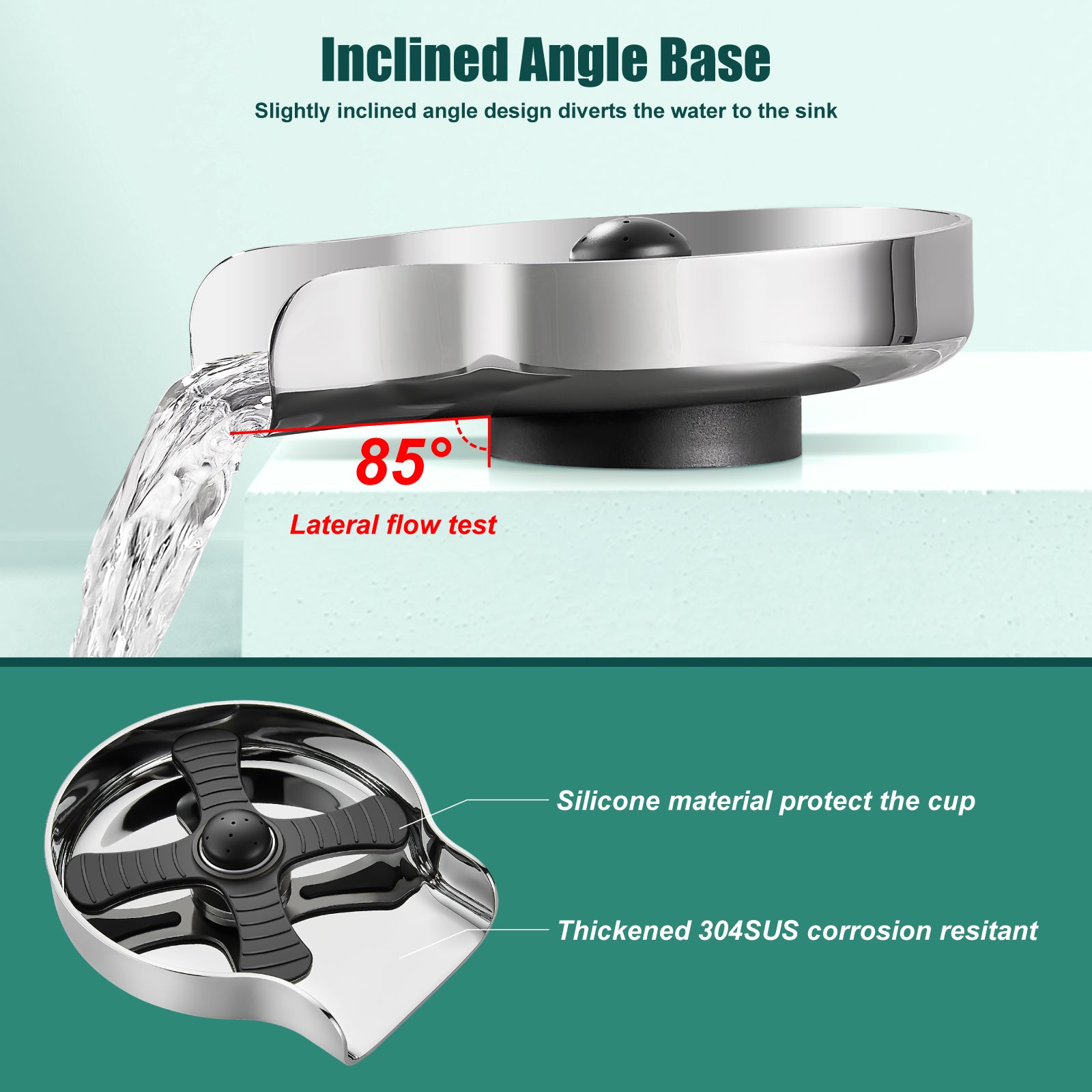 Heyalan Glass Rinser Cup Washer For Sink, Kitchen Bar Glass Washer Bottle Washer SUS304 Stainless Steel, Automatic Kitchen Sink Accessories for Wash Glass Cup Wine Cup