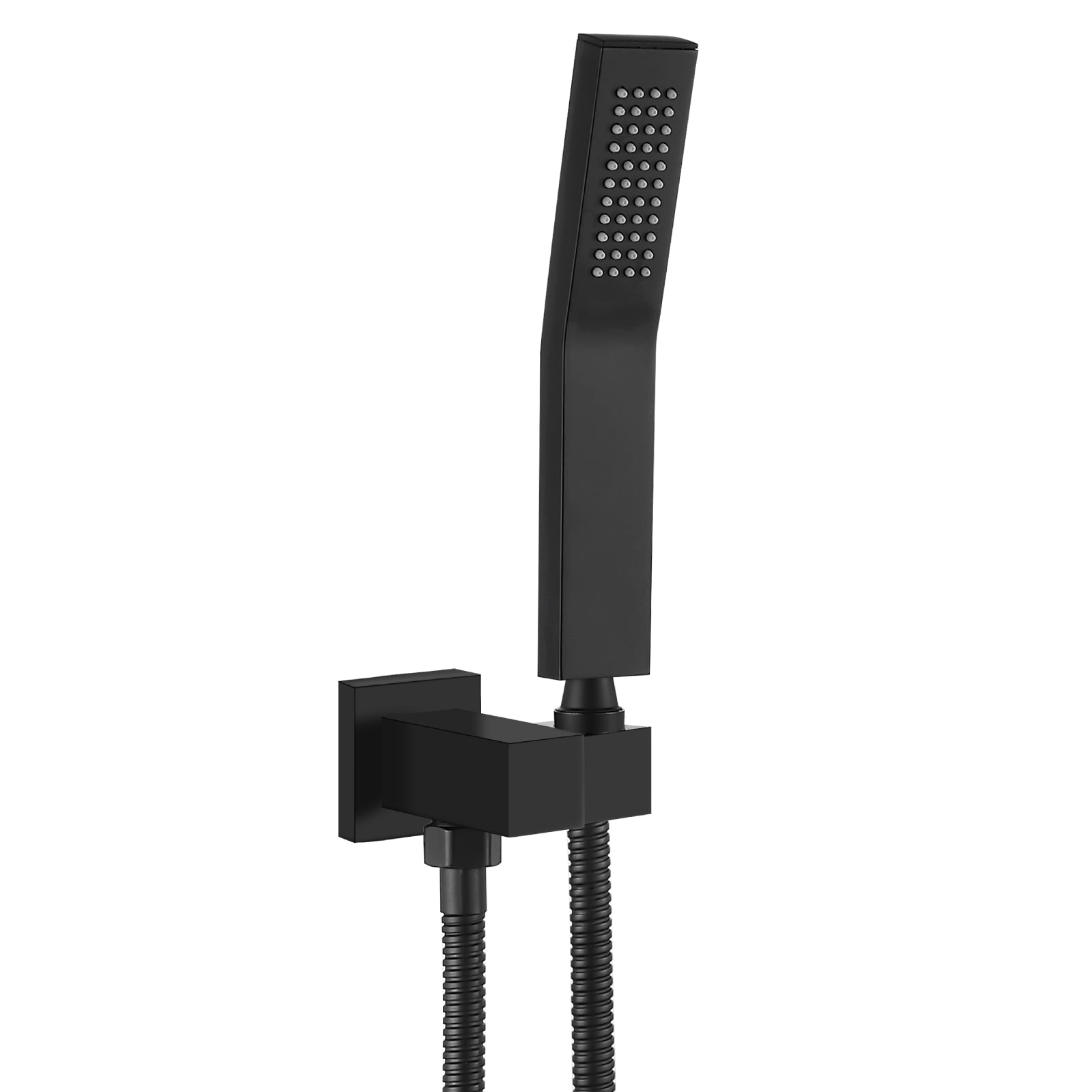 Heyalan Shower Wand SUS304 Stainless Steel Handheld Single Function Handheld Shower High Pressure Luxury Hand Shower Set High Flow Rectangle Curved Hand Shower Spray with Holder