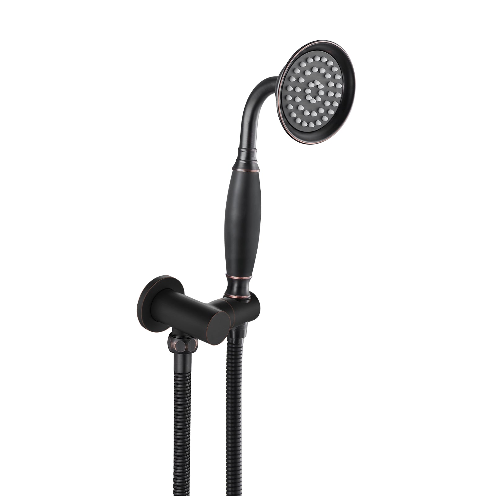 Heyalan Handheld Shower Head Spray with Bracket Wand Hand Held Telephone Shape Vintage Brass Shower Head Water Sprayer with Holder Bathroom Shower Single Setting Shower Hose Include