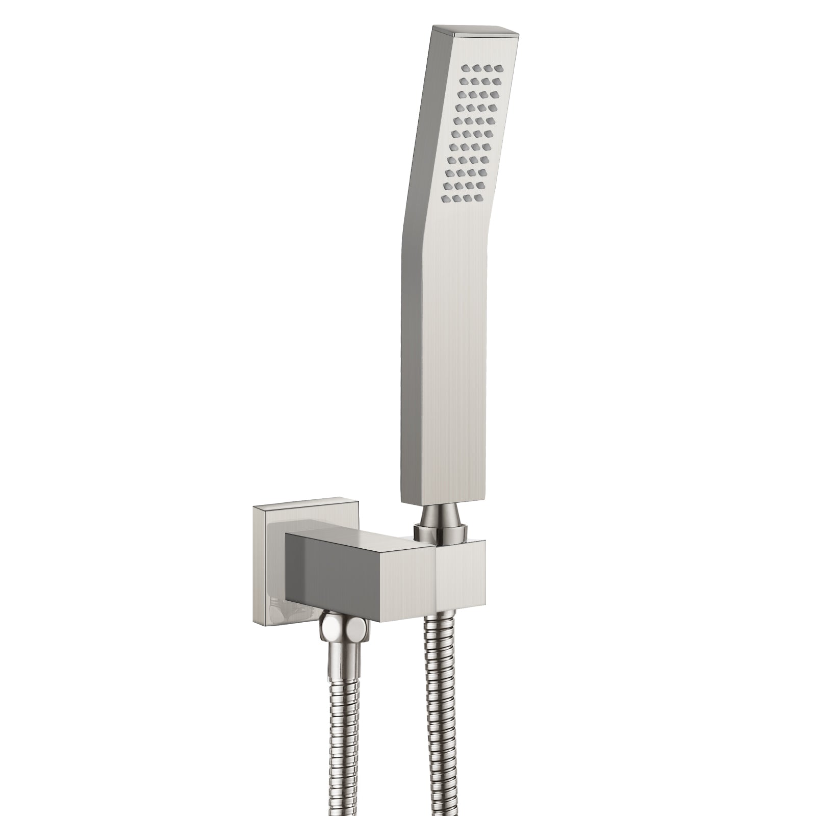 Heyalan Shower Wand SUS304 Stainless Steel Handheld Single Function Handheld Shower High Pressure Luxury Hand Shower Set High Flow Rectangle Curved Hand Shower Spray with Holder