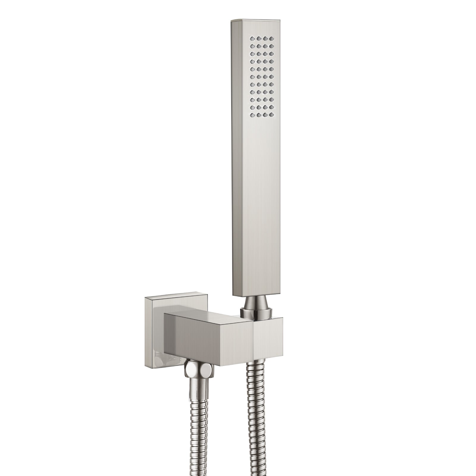 Heyalan Shower Wand SUS304 Stainless Steel Handheld Single Function Handheld Shower High Pressure Luxury Hand Shower Set High Flow Rectangle Straight Hand Shower Spray with Holder