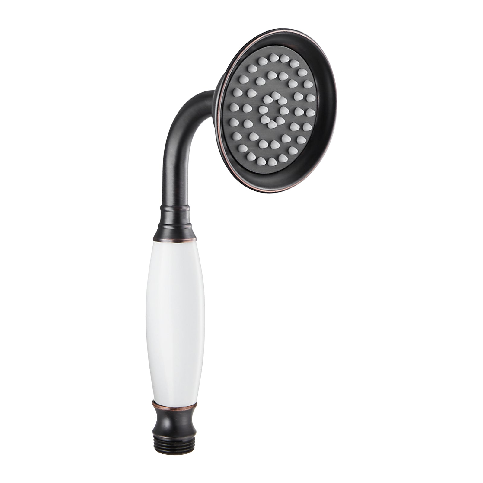 Heyalan Handheld Shower Head Spray Wand Ceramic Handle Hand Held High Pressure Telephone Shape Antique Brass Shower Head Powerful Water Sprayer Bathroom High Flow Shower 1 Mode