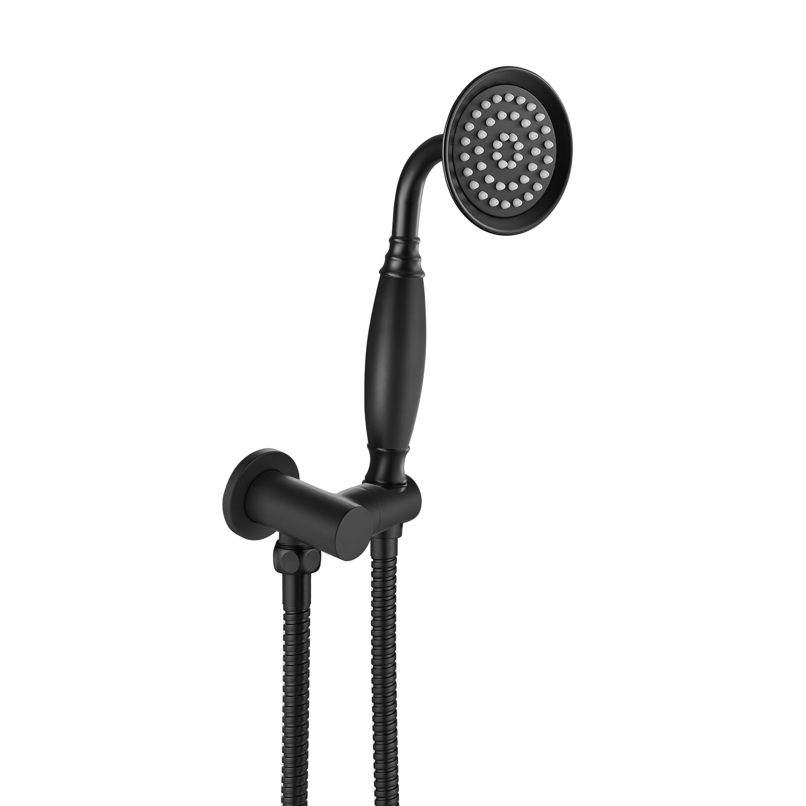 Heyalan Handheld Shower Head Spray with Bracket Wand Hand Held Telephone Shape Vintage Brass Shower Head Water Sprayer with Holder Bathroom Shower Single Setting Shower Hose Include