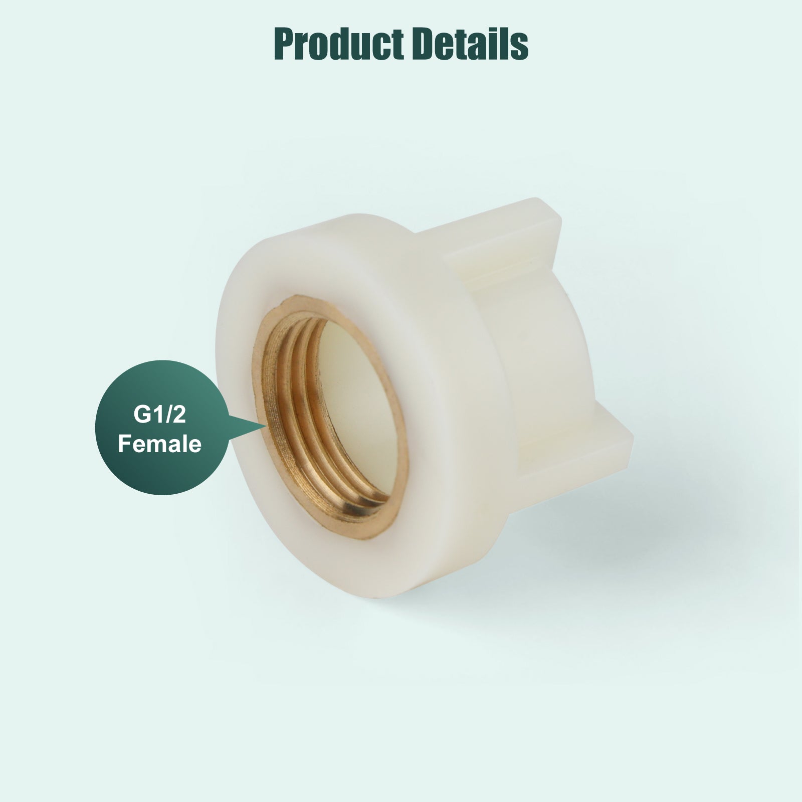 Heyalan White Faucet Lock Nut 1 PC 1/2" NPT Female Thread Coupling Nut Durable with Brass Threaded Core