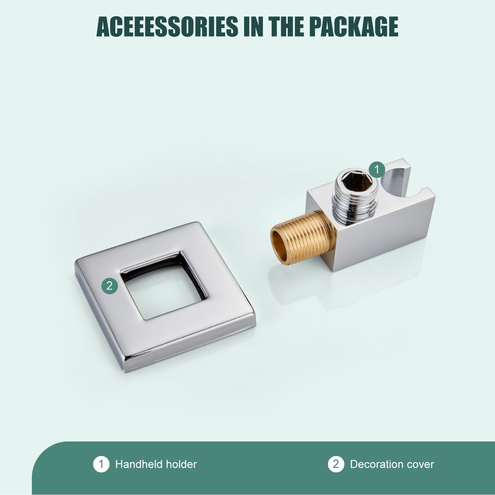 Heyalan Shower Wand Bracket Supply Hose Connector Shower Hand Holder Wall Mount Handheld Arm Shower Hose Holder with a Square Cover Brass Heyalan Modern