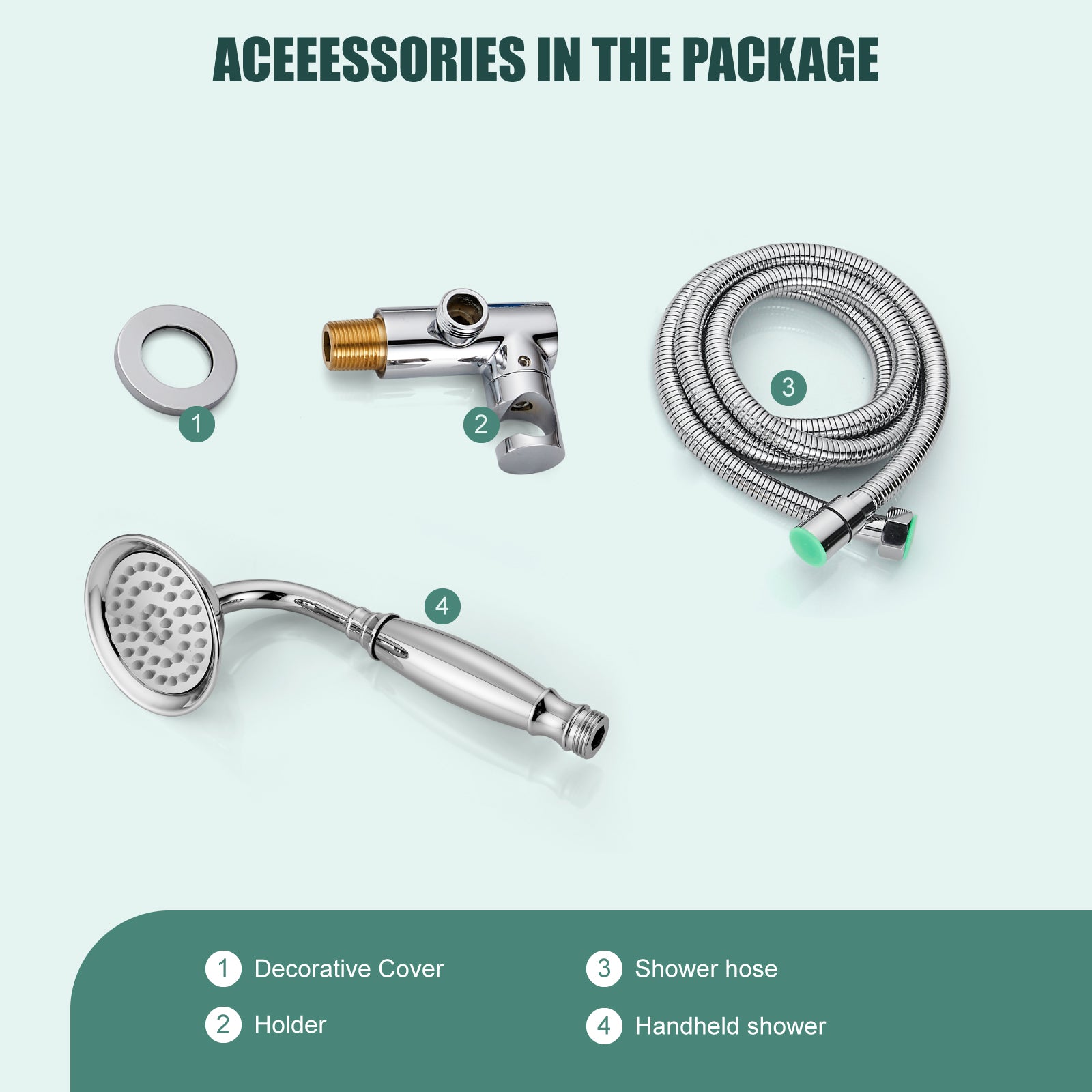 Heyalan Handheld Shower Head Spray with Bracket Wand Hand Held Telephone Shape Vintage Brass Shower Head Water Sprayer with Holder Bathroom Shower Single Setting Shower Hose Include