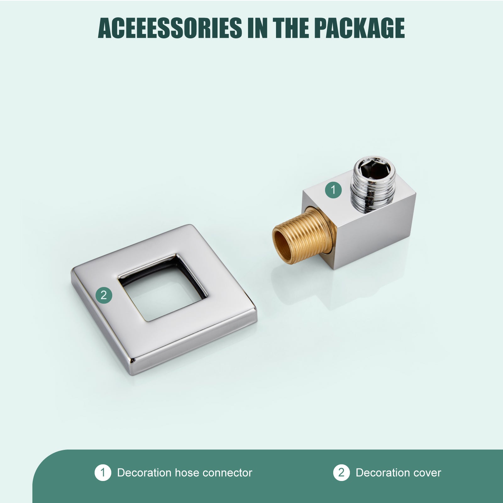 Shower 90° Wall Supply Elbow Square Shower Hose Connector for Shower Handheld without Shower hand and Hose Wall Mount Supply Shower Cradle Fixed Brass Heyalan Shower Elbow