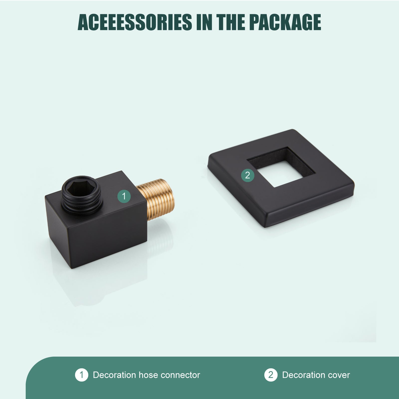 Shower 90° Wall Supply Elbow Square Shower Hose Connector for Shower Handheld without Shower hand and Hose Wall Mount Supply Shower Cradle Fixed Brass Heyalan Shower Elbow