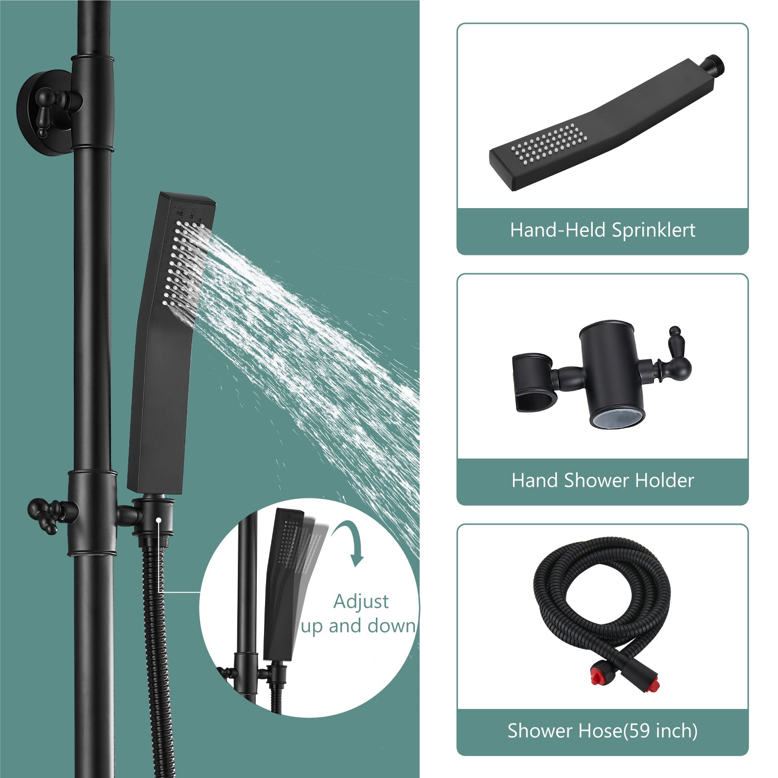Exposed Shower System 3 Functional Bathroom Shower Faucet Set 8 Inch Square Rainfall Shower Head Wall Mounted Exposed Chrome Shower Faucet Set 8 Rain Exposed Pipe Shower
