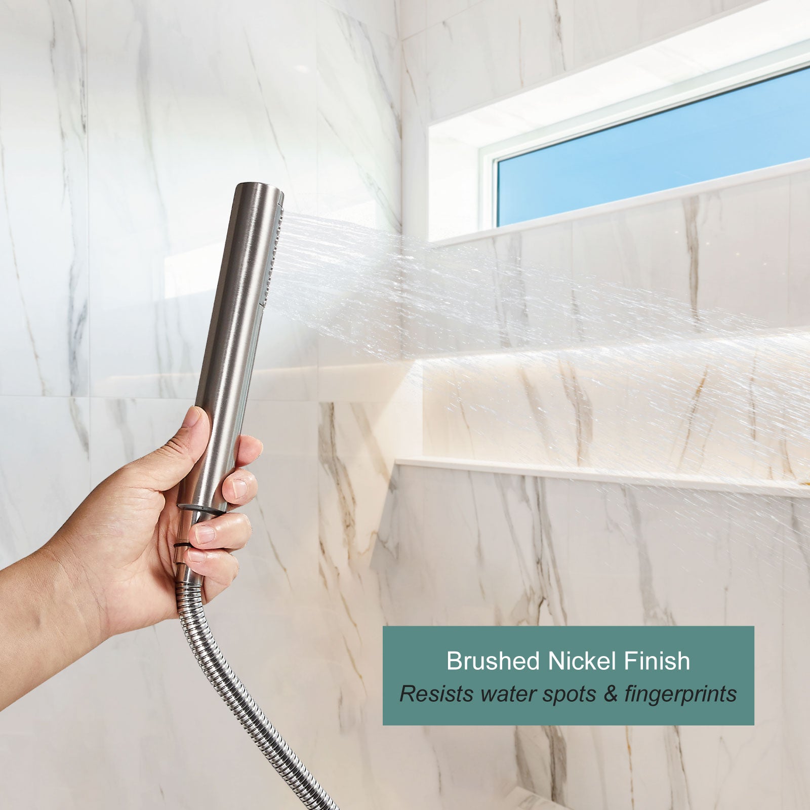 Heyalan SUS304 Stainless steel Handheld Shower Spray Single Function Handheld Shower High Pressure Luxury Hand Shower Set High Flow Hand Shower Wand