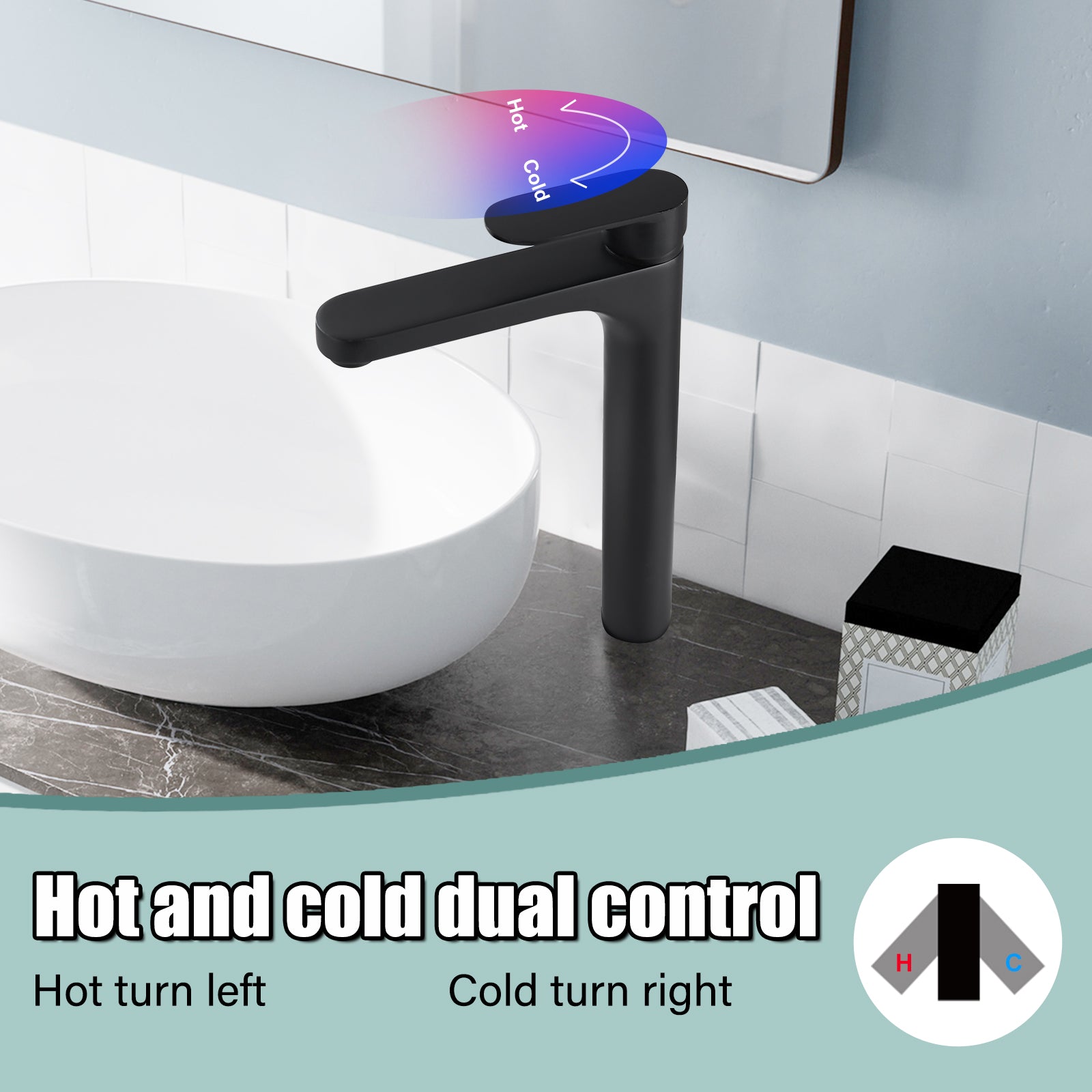 Heyalan Bathroom Faucet Single Handle Brass 1 Hole Basin Mixer Tap Deck Mount Lavatory Vanity Deck Plate Pop Up Drain Included