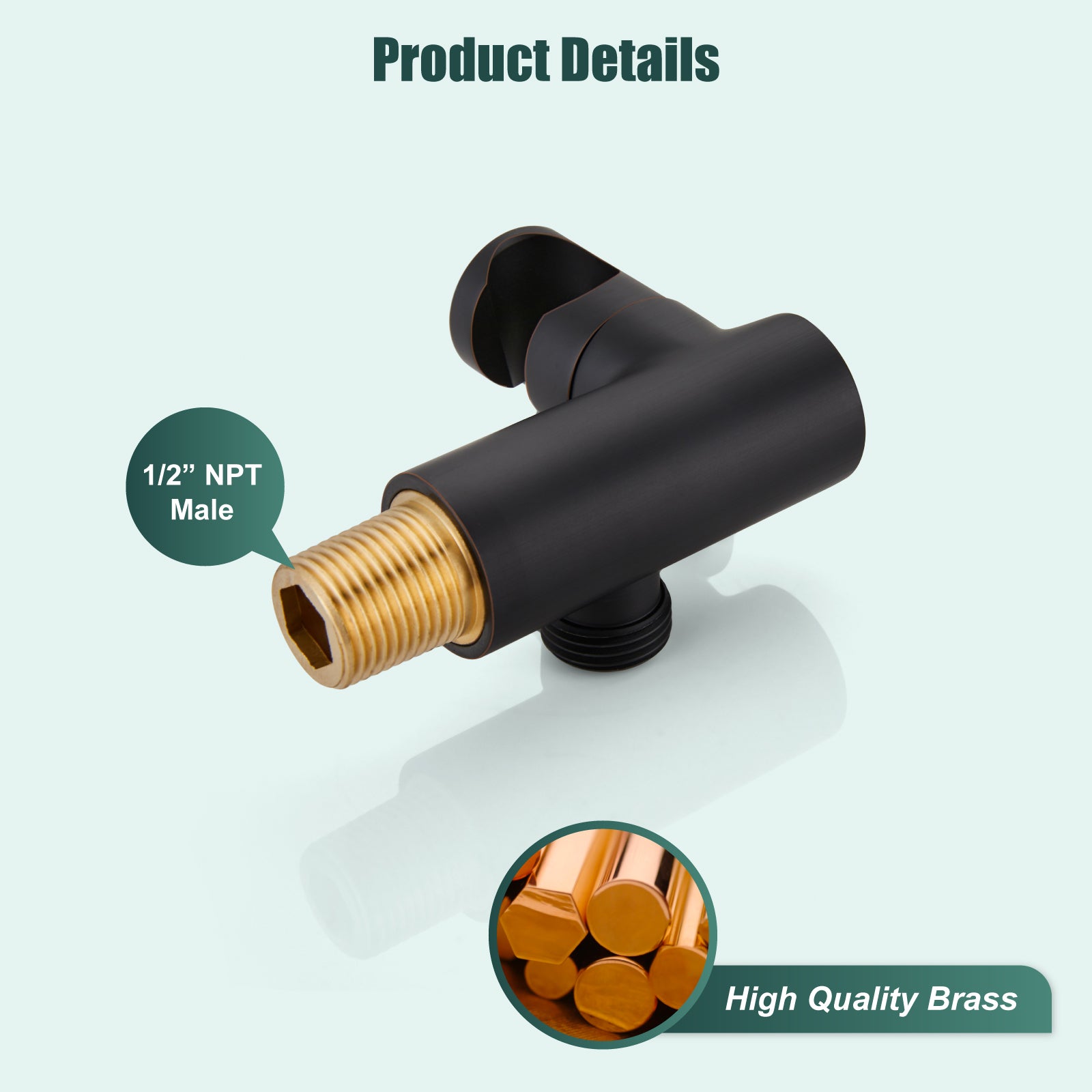 Heyalan Handheld Shower Head Spray with Holder Wand Ceramic Handle Hand Held Telephone Shape Antique Brass Shower Head Sprayer with Bracket Bathroom Shower 1 Mode with Water Hose