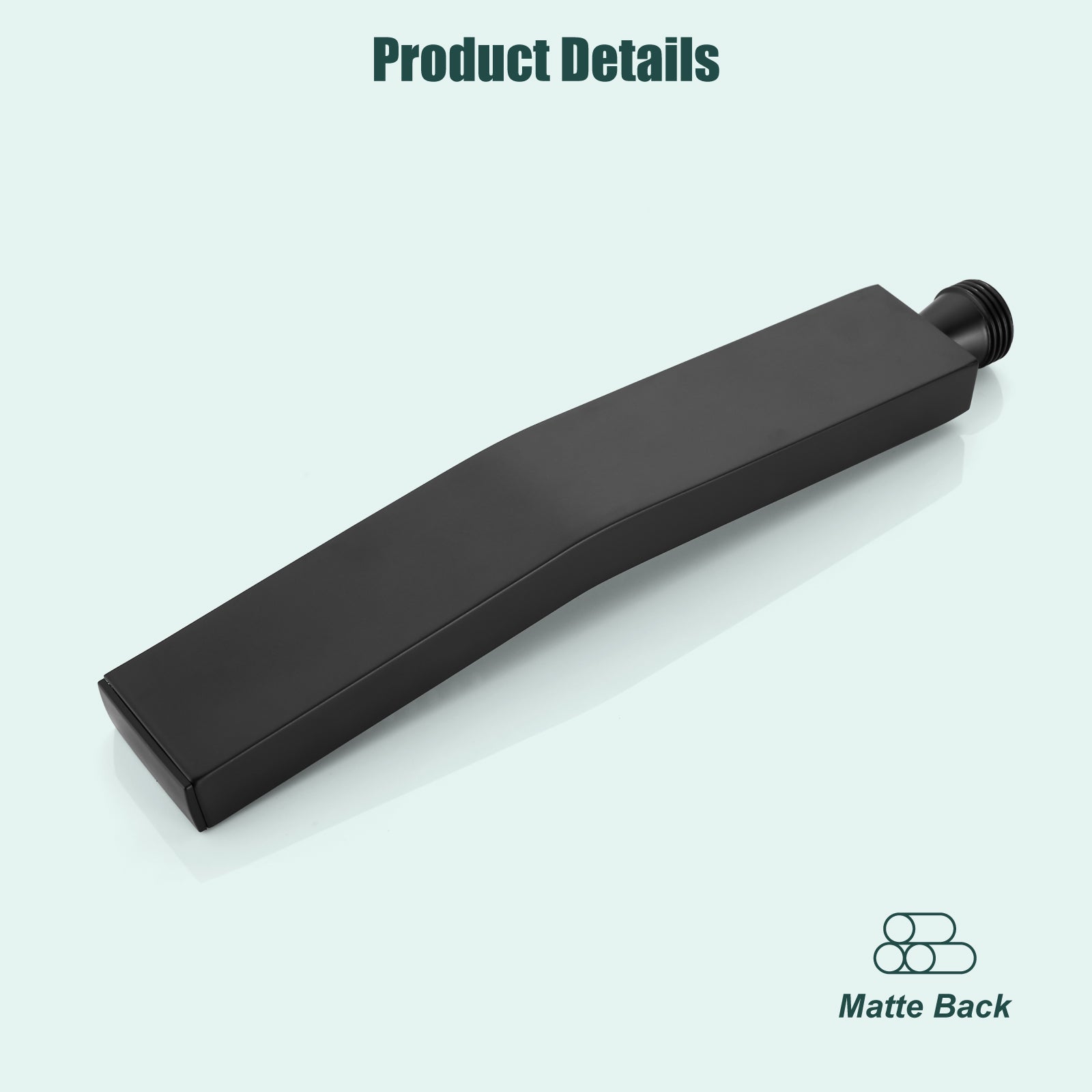 Heyalan Shower Wand SUS304 Stainless Steel Handheld Single Function Handheld Shower High Pressure Luxury Hand Shower Set High Flow Rectangle Curved Hand Shower Spray