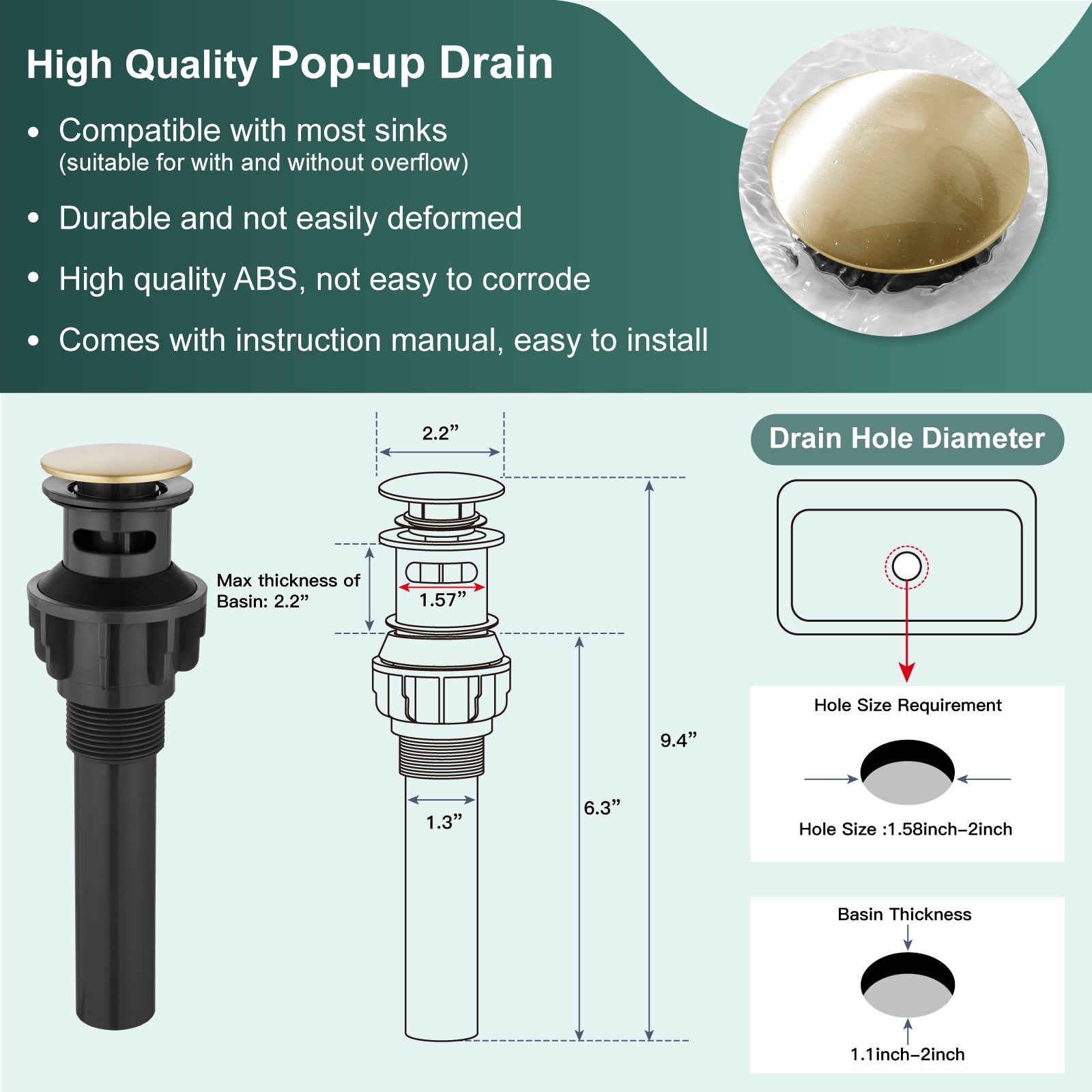 Heyalan Swivel Spout 2 Handle Lever Lavatory Bathroom Vessel Sink Faucet 4-Inch Centerset Deck Mount Mixer Tap with Pop-up Drain Stainless Steel