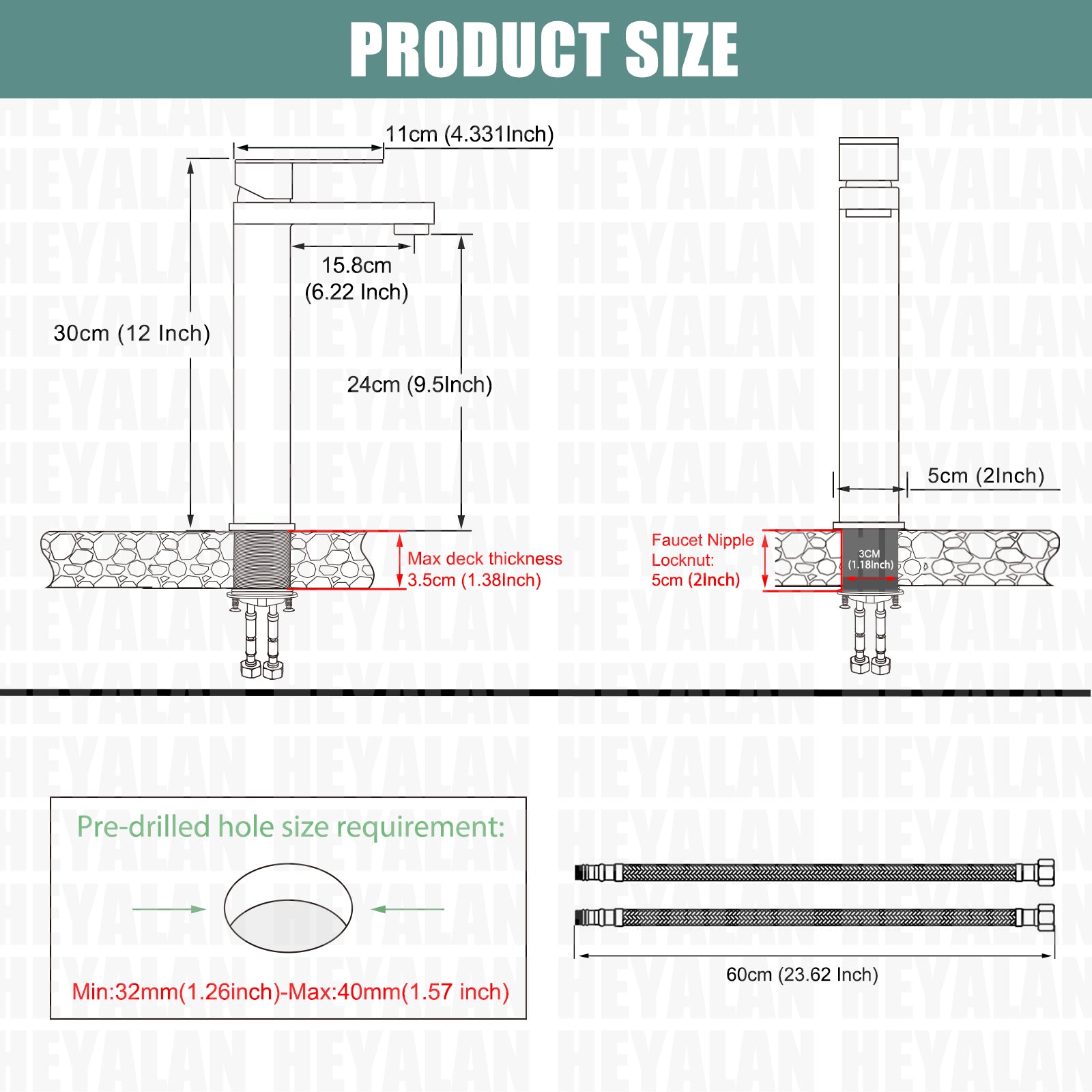 Black Bathroom Vessel Sink Faucet Single Handle Basin Bowl Tap SUS304 Stainless Steel Tall Body 1 Hole Lavatory Vanity Mixer Bar Tap Tall Spout Deck Mount