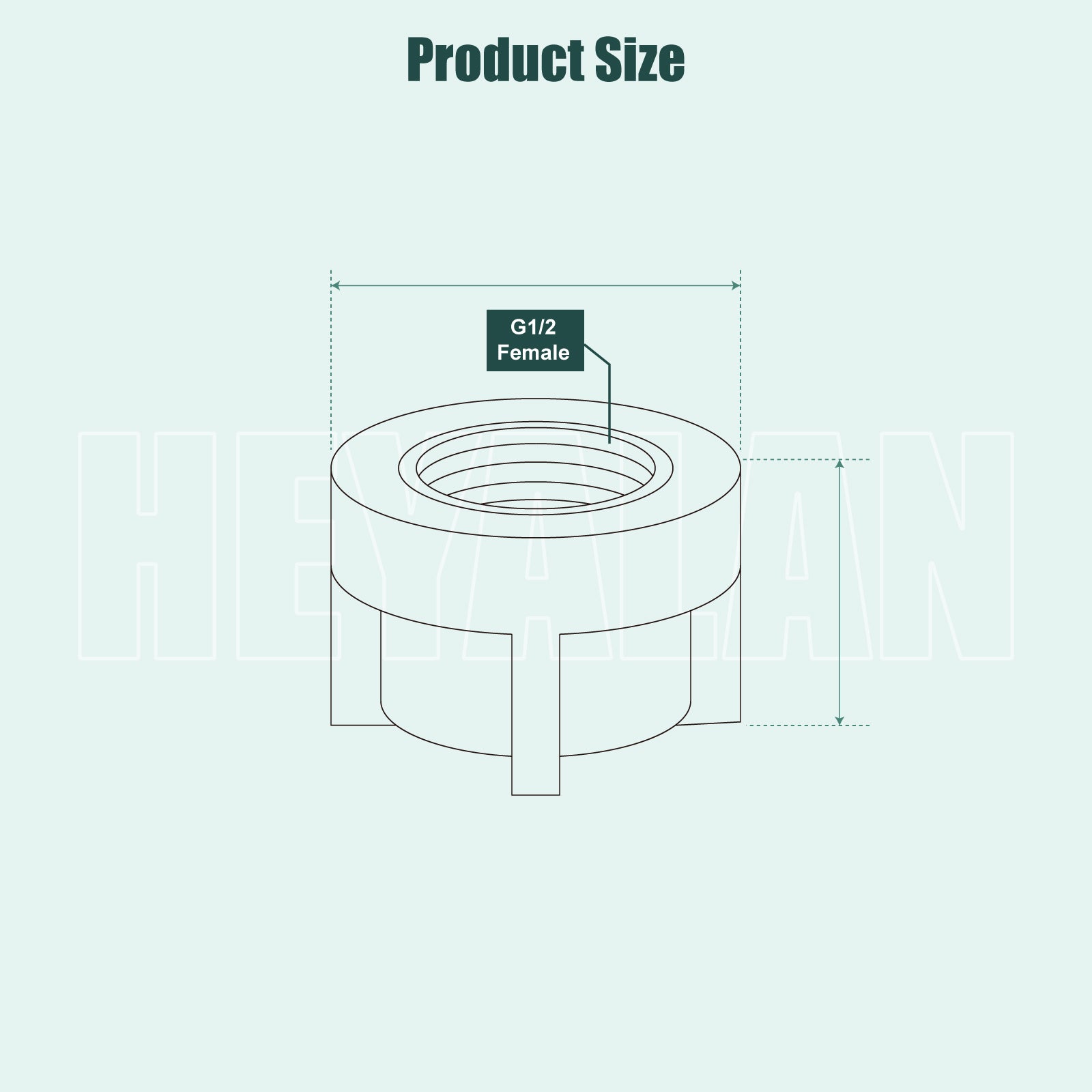 Heyalan White Faucet Lock Nut 1 PC 1/2" NPT Female Thread Coupling Nut Durable with Brass Threaded Core