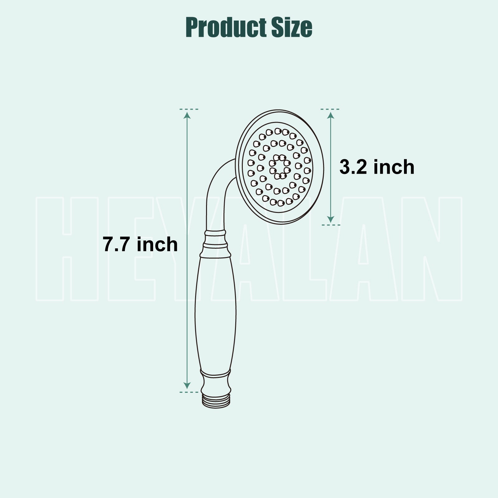 Heyalan Handheld Shower Head Spray Wand Ceramic Handle Hand Held High Pressure Telephone Shape Antique Brass Shower Head Powerful Water Sprayer Bathroom High Flow Shower 1 Mode