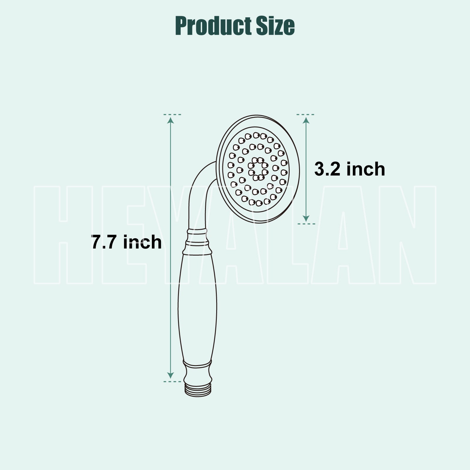 Heyalan Handheld Shower Head Spray Wand Ceramic Handle Hand Held High Pressure Telephone Shape Antique Brass Shower Head Powerful Water Sprayer Bathroom High Flow Shower 1 Mode