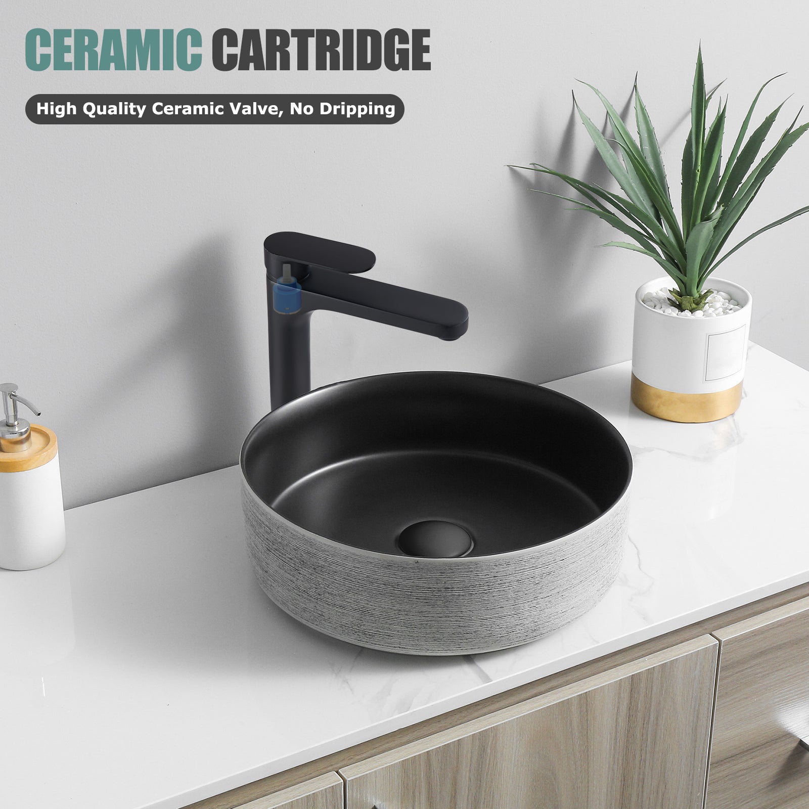 Heyalan Bathroom Faucet Single Handle Brass 1 Hole Basin Mixer Tap Deck Mount Lavatory Vanity Deck Plate Pop Up Drain Included
