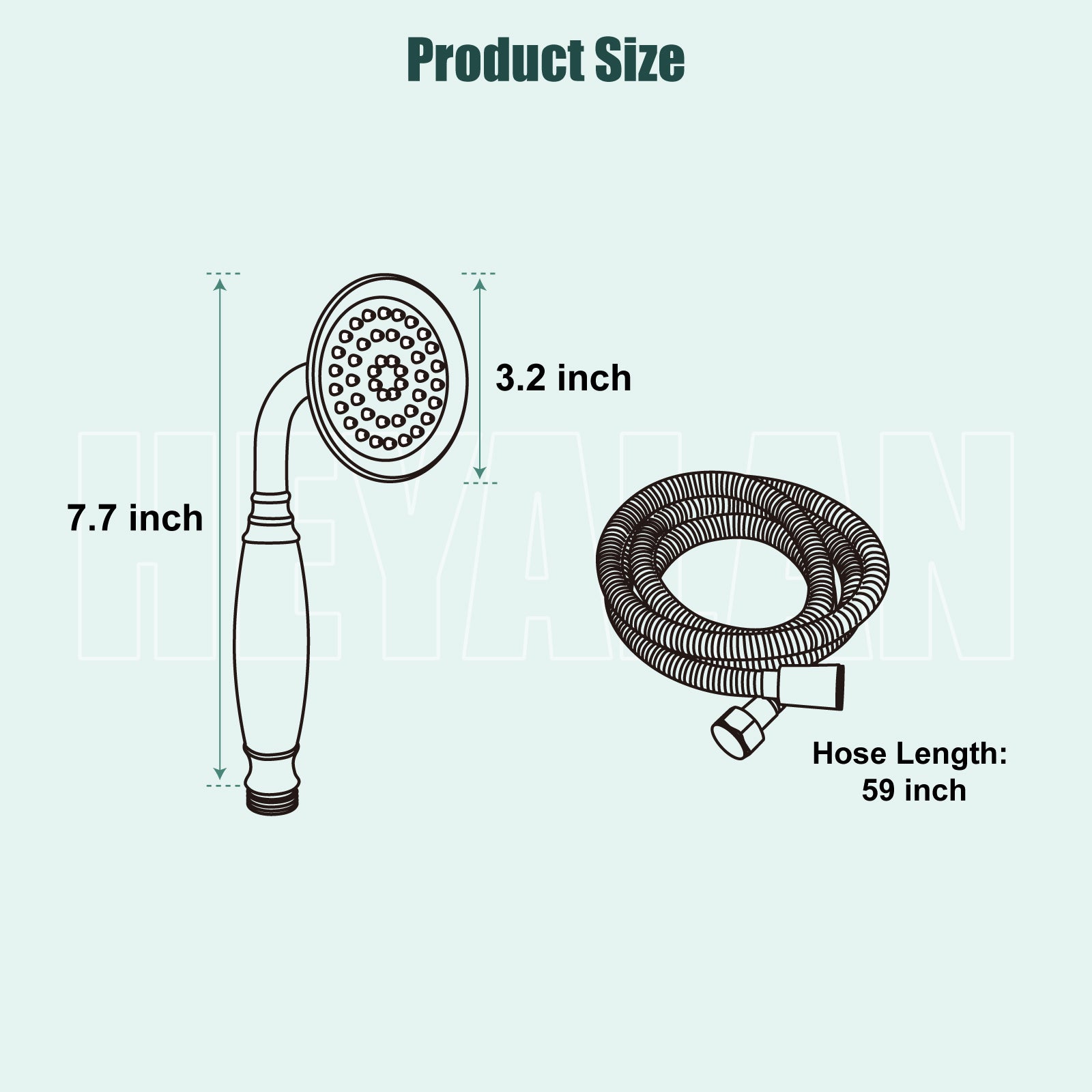 Heyalan Handheld Shower Head Spray Wand Ceramic Handle Hand Held High Pressure Telephone Shape Antique Brass Shower Head Water Sprayer Bathroom Shower 1 Mode Shower Hose Include