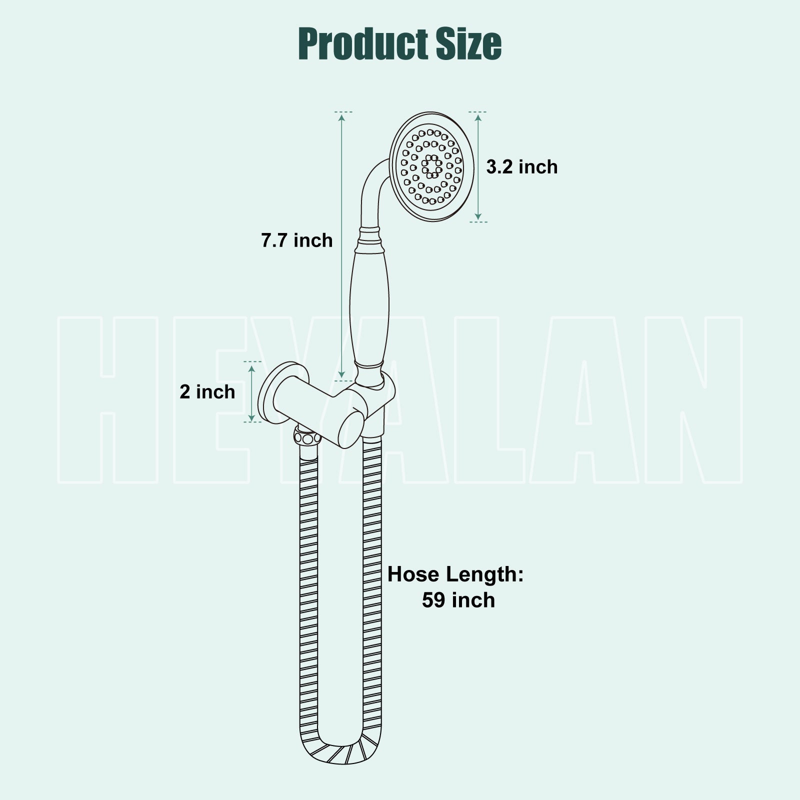 Heyalan Handheld Shower Head Spray with Bracket Wand Hand Held Telephone Shape Vintage Brass Shower Head Water Sprayer with Holder Bathroom Shower Single Setting Shower Hose Include