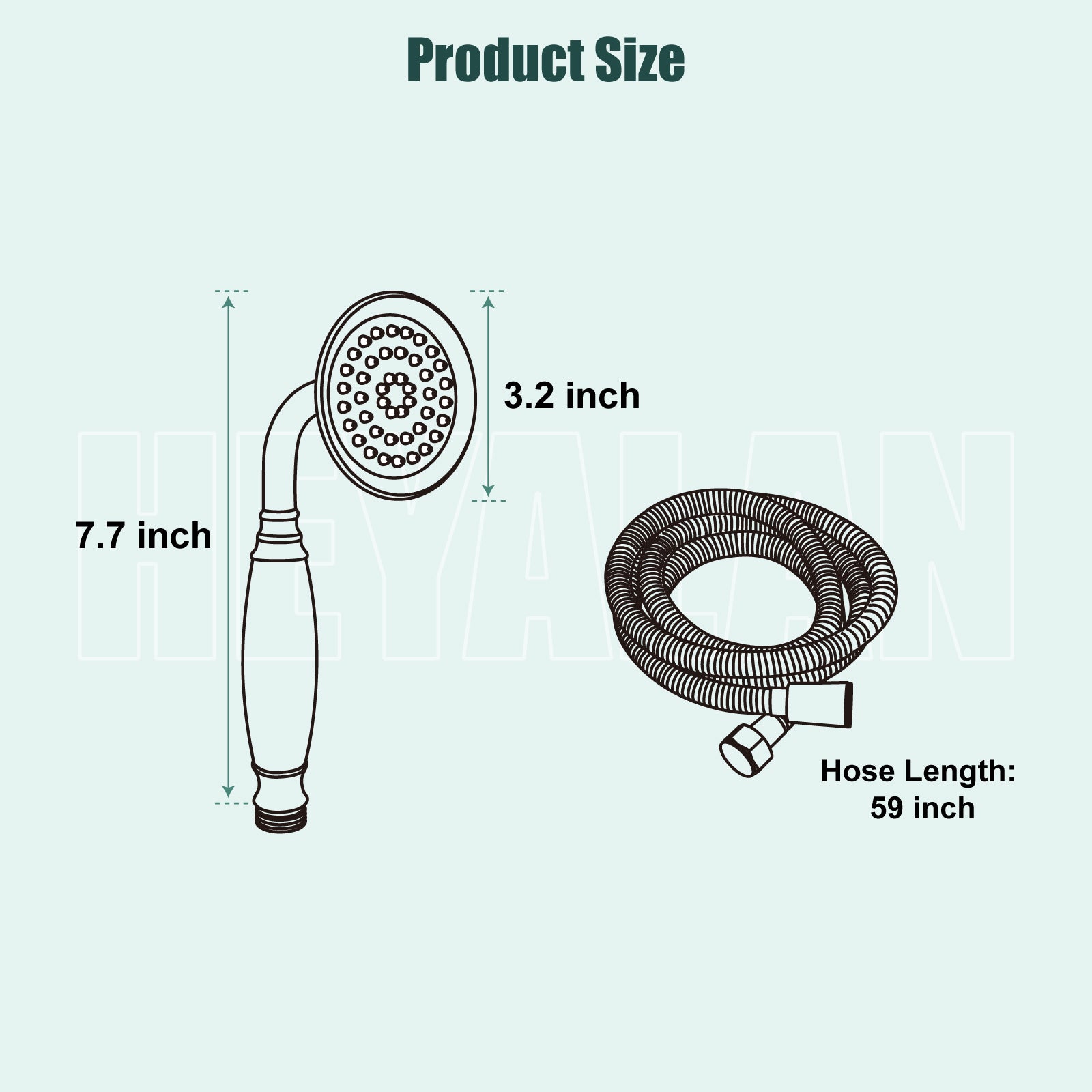 Heyalan Handheld Shower Head Spray Wand Ceramic Handle Hand Held High Pressure Telephone Shape Antique Brass Shower Head Water Sprayer Bathroom Shower 1 Mode Shower Hose Include